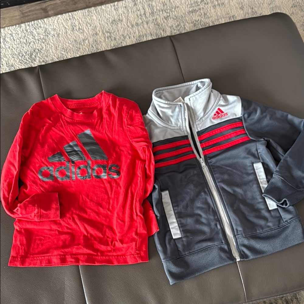 Bundle- Adidas Kids Track Jacket & Long-sleeved Shirt - 2T